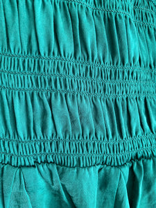 EMERALD GATHERED WAIST DRESS