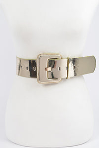 WIDE MIRROR BUCKLE BELT