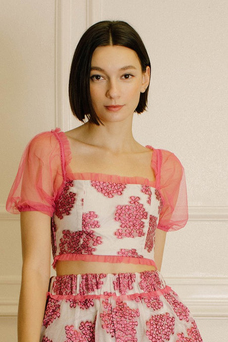 CLUSTERED CHERRY BLOSSOM TOP