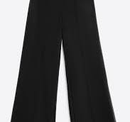 BEA BLACK PANTS WITH WHITE EMBROIDERED TRIM