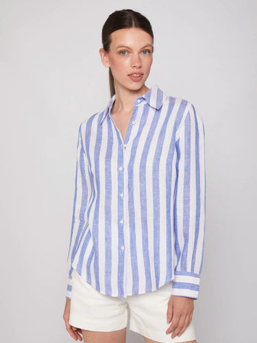 MIA FALDA STRIPED LINEN TOP