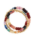 STRETCHY 3 ROW SEMIPRECIOUS STONE BRACELET