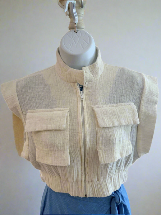 ALDA'S GAUZE CROPPED JACKET