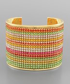 LIGHT MULTI-COLORED GOLD CUFF BRACELET