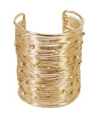 WIRED GOLD WITH JEWELS CUFF BRACELET