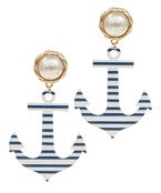 ANCHOR EARRINGS WITH PEARL DETAIL