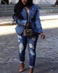 HIP BLAZER DENIM JACKET