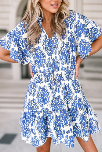 MEDALLION PRINT SHORT DRESS