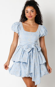 BRIANNA EYELET SHORT DRESS