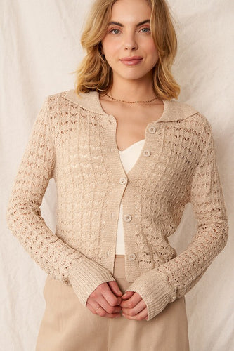 COLLARED CARDIGAN SWEATER