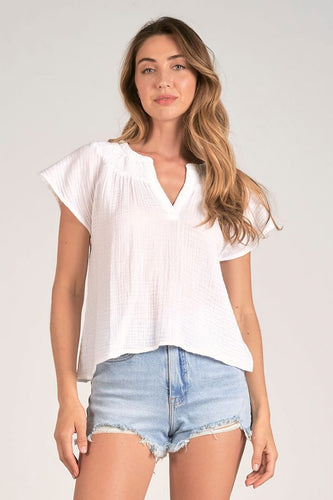 DOUBLE LAYER GAUZE BLOUSE TOP