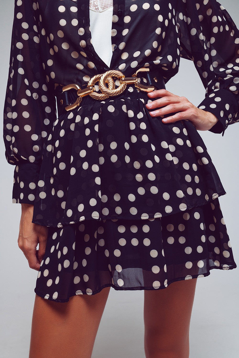 DOT TIERED SKIRT