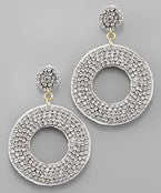 BEADED HOOP DISC EARRINGS