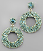 BEADED HOOP DISC EARRINGS