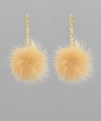 FUZZY BALL EARRINGS