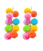 MULTI COLOR POM POM EARRINGS