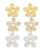 RAFFIA TRI-FLOWER EARRINGS