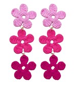 RAFFIA TRI-FLOWER EARRINGS