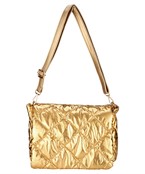 GOLD QUILTED PUFFY CROSSBODY BAG