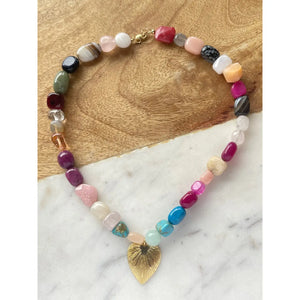 GEMSTONE SUNBURST NECKLACE