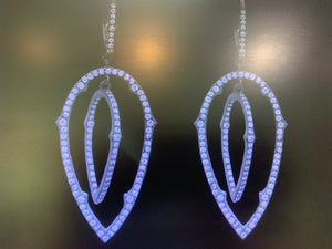 PEAR SHAPED PAVE DROP HOOPS