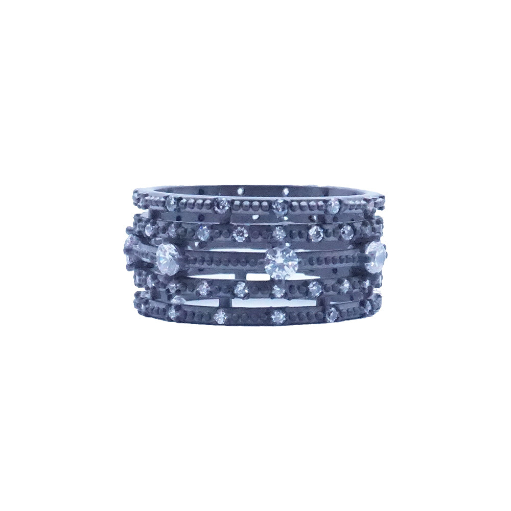 FLOATING DIAMONDS STACKABLE RING