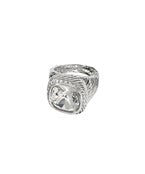 SILVER SQUARE STRETCH RING