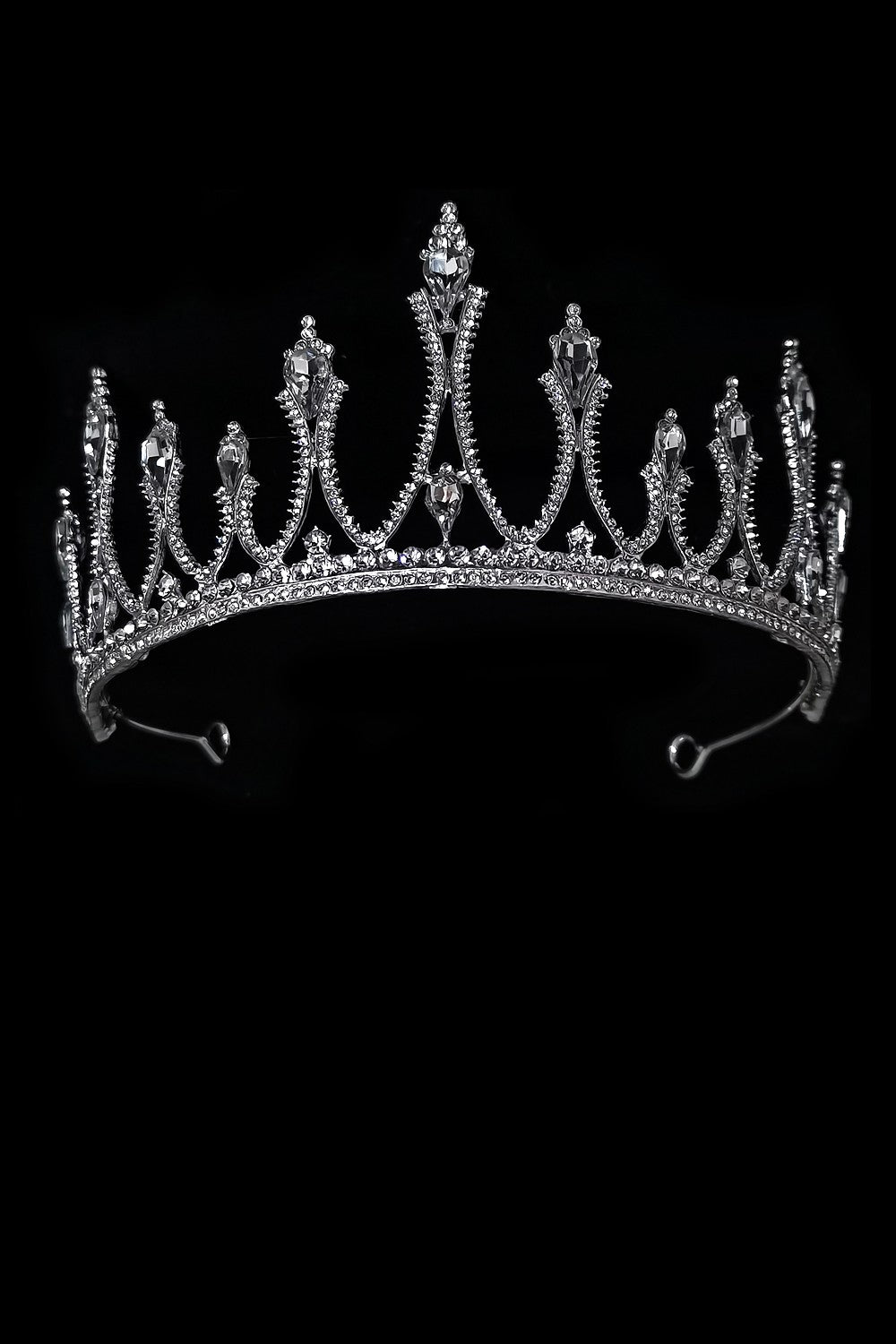 SILVER CRYSTAL TIARA CROWN