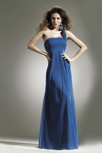 ONE SHOULDER ROSE STRAP DRESS