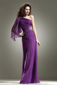 CHIFFON SHEATH GOWN DRESS