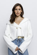 FUZZY CROPPED CARDIGAN SWEATER