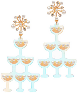 CHAMPAGNE TOWER HANGING EARRINGS
