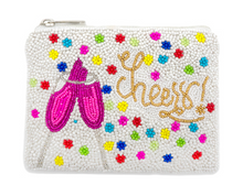 "CHEERS" BEADED COIN POUCH