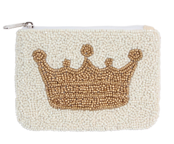 BEADED CROWN COIN POUCH