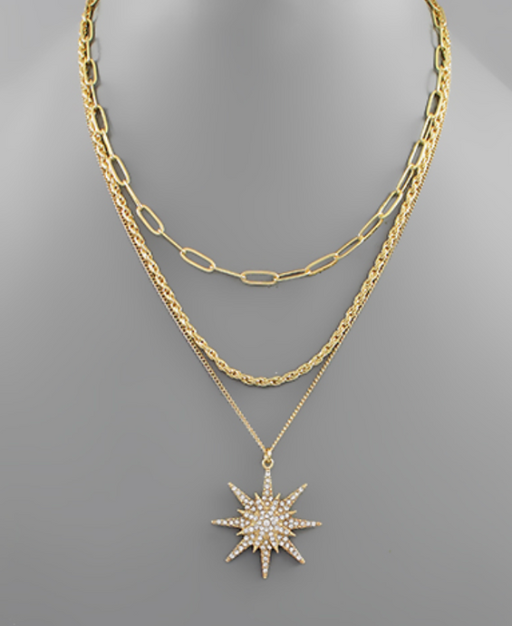 3 LAYERED STAR NECKLACE