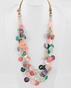 MULTICOLORED SHELL AND BEAD NECKLACE