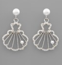 SHELL AND PEARL EARRINGS