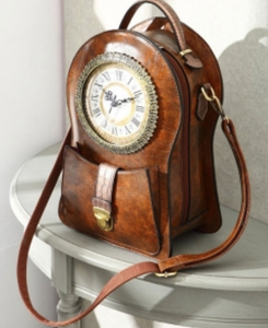 CLOCK LEATHER BACKPACK