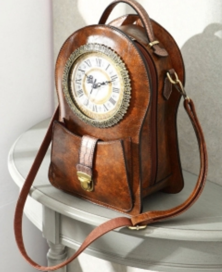 CLOCK LEATHER BACKPACK