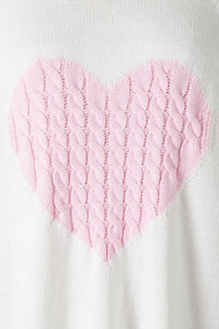 CABLE KNIT HEART SWEATER