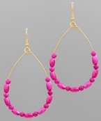 BEADED TEARDROP HOOPS