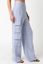 PATTY'S CARGO STRIPED LINEN PANT