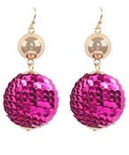 DISCO BALL SEQUIN AND PEARL EARRINGS