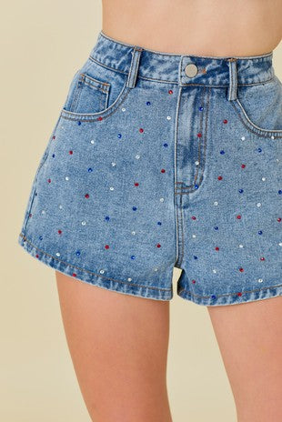 SWAROVSKI STUDDED SHORTS