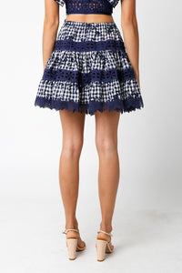 NINA NAVY GINGHAM SKIRT