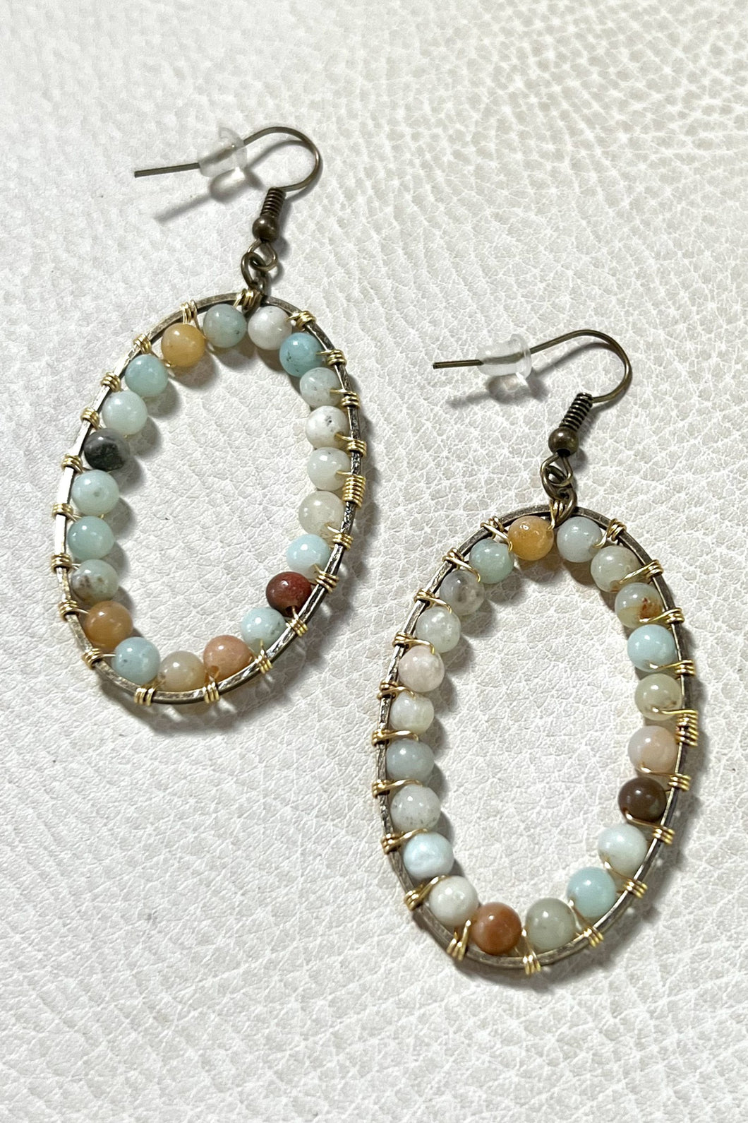 OVAL NATURAL STONE EARRINGS