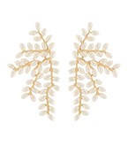 PEARL LONG LEAF EARRINGS