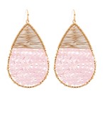 BEADED WIRE TEARDROP EARRINGS