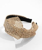 HEADBAND WITH RATTAN BOW DETAIL