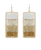 RECTAGULAR BEADED EARRINGS